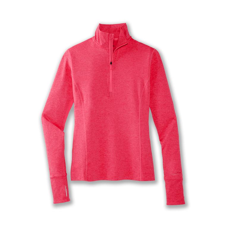 Brooks DASH 1/2 ZIP Running Jackets Womens Canada - Heather Fluoro Pink (USR156098)